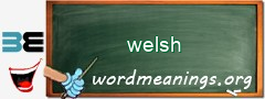 WordMeaning blackboard for welsh